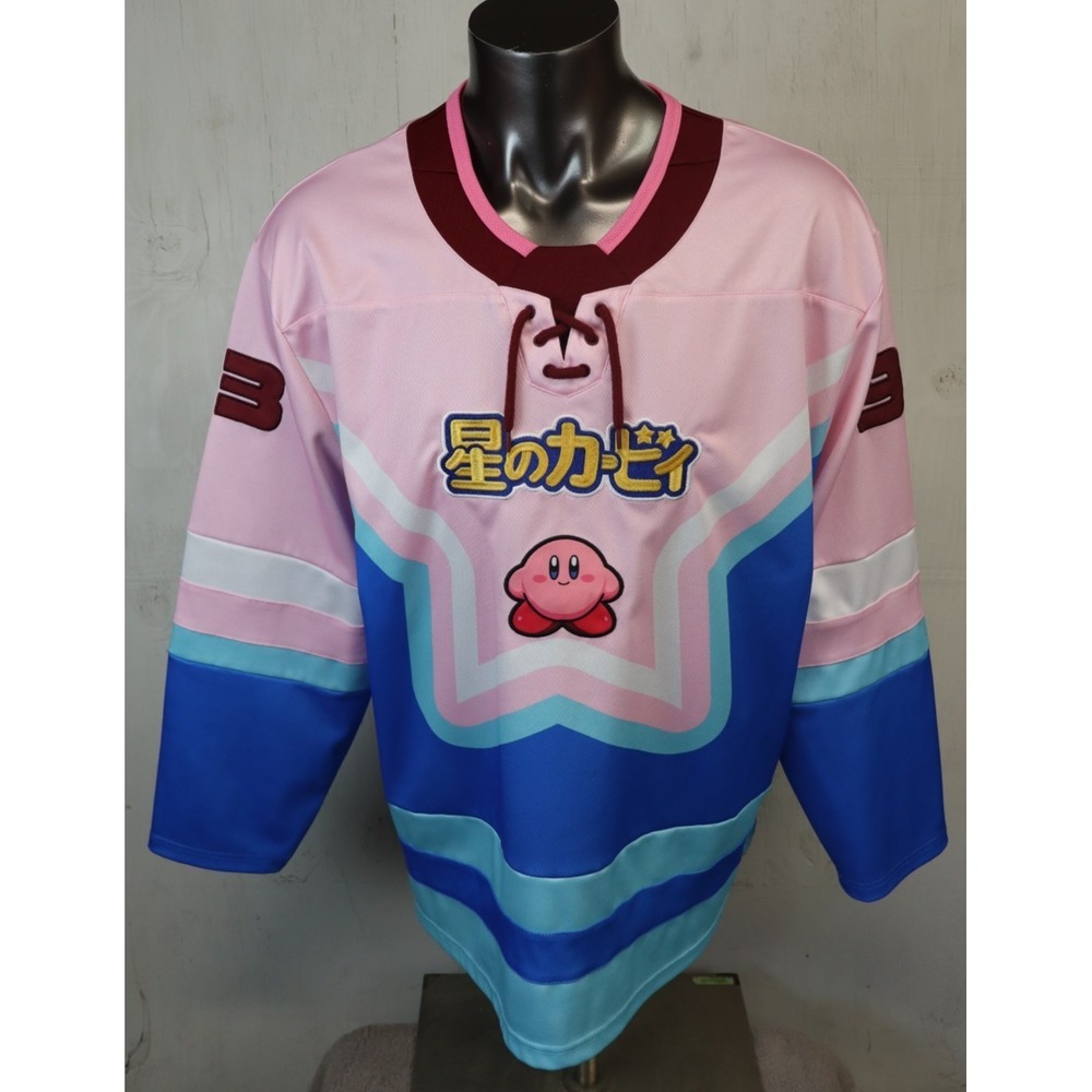 Kirby Hockey Jersey Size XL Medium Pink Box Lunch Oversized Men/Women